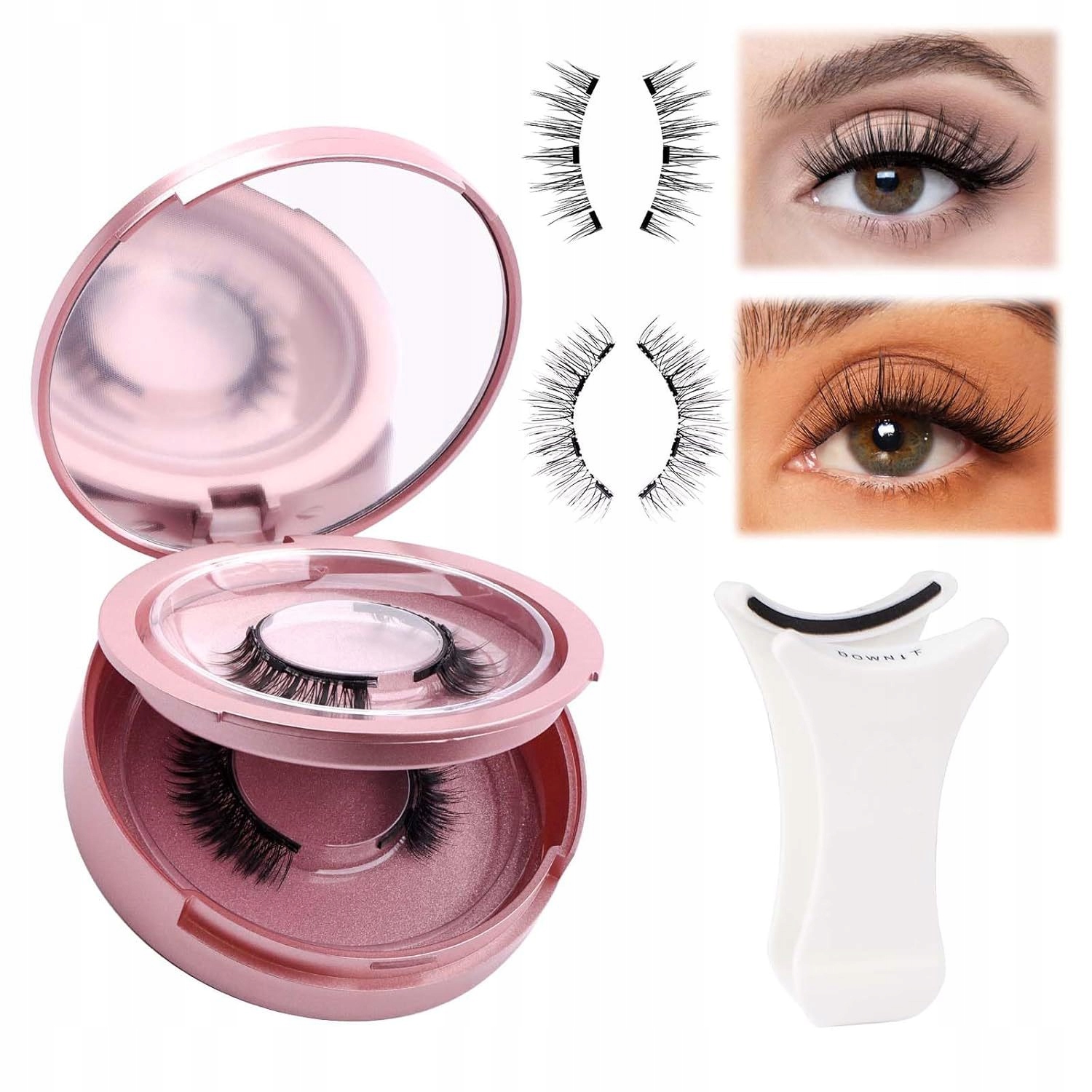 16x RZĘSY MAGNETYCZNE DŁUGIE SZTUCZNE RZĘSY CZARNE OBJĘTOŚĆ + PĘSETA