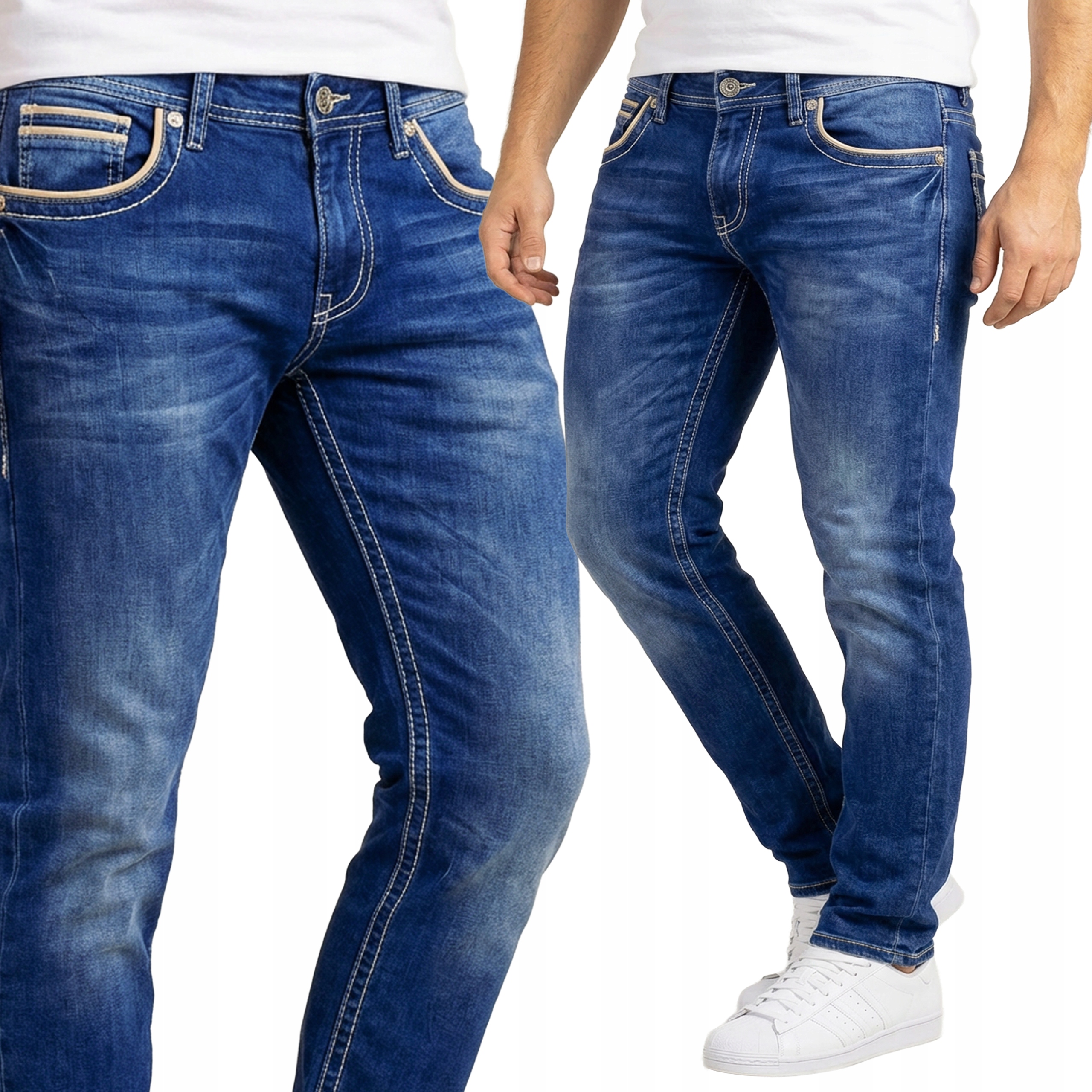 Cipo Baxx Džínové kalhoty Pravidelná nit Kontrast Přetíratelné