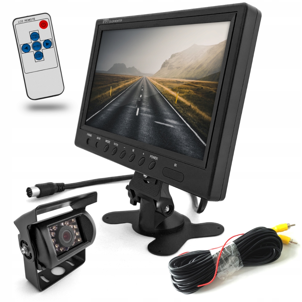 Monitor 9'' cúvacia kamera bez linky Bus Tir 15m Rozdelenie na 4 kamery