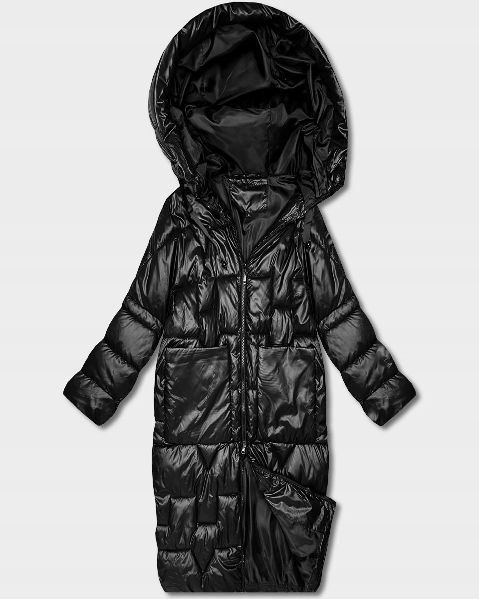 Volná Prošívaná Bunda 2623# Černá, Velikost (40)