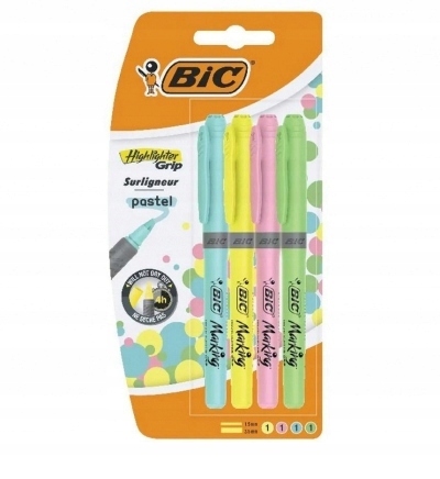 BIC ZAKREŚLACZE PASTELOWE KOLORY 4SZTUKI
