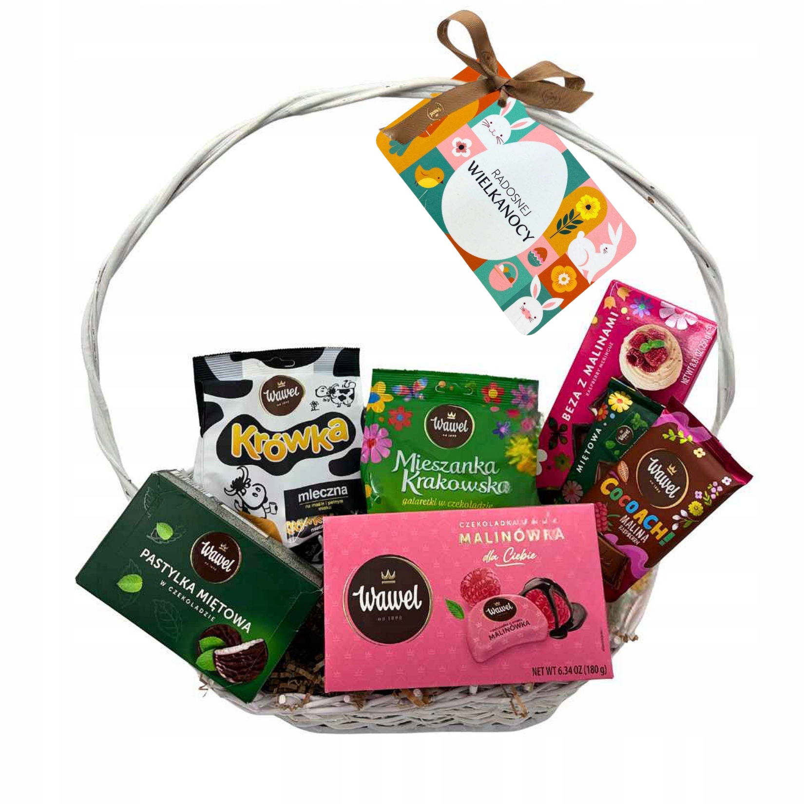 Kosz Upominek Czekolada Bombonierka Słodycze na Wielkanoc Wawel