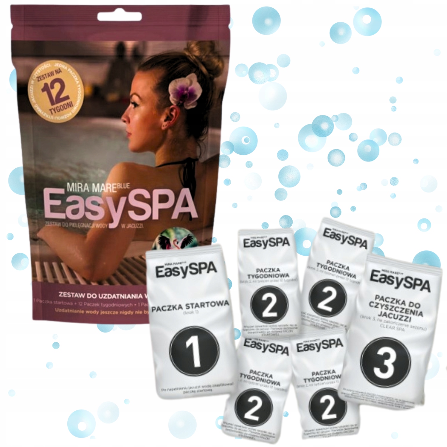 Spa do Basenu i Jacuzzi zestaw saszetek do Dezynfekcji EasySPA 12 sztuk