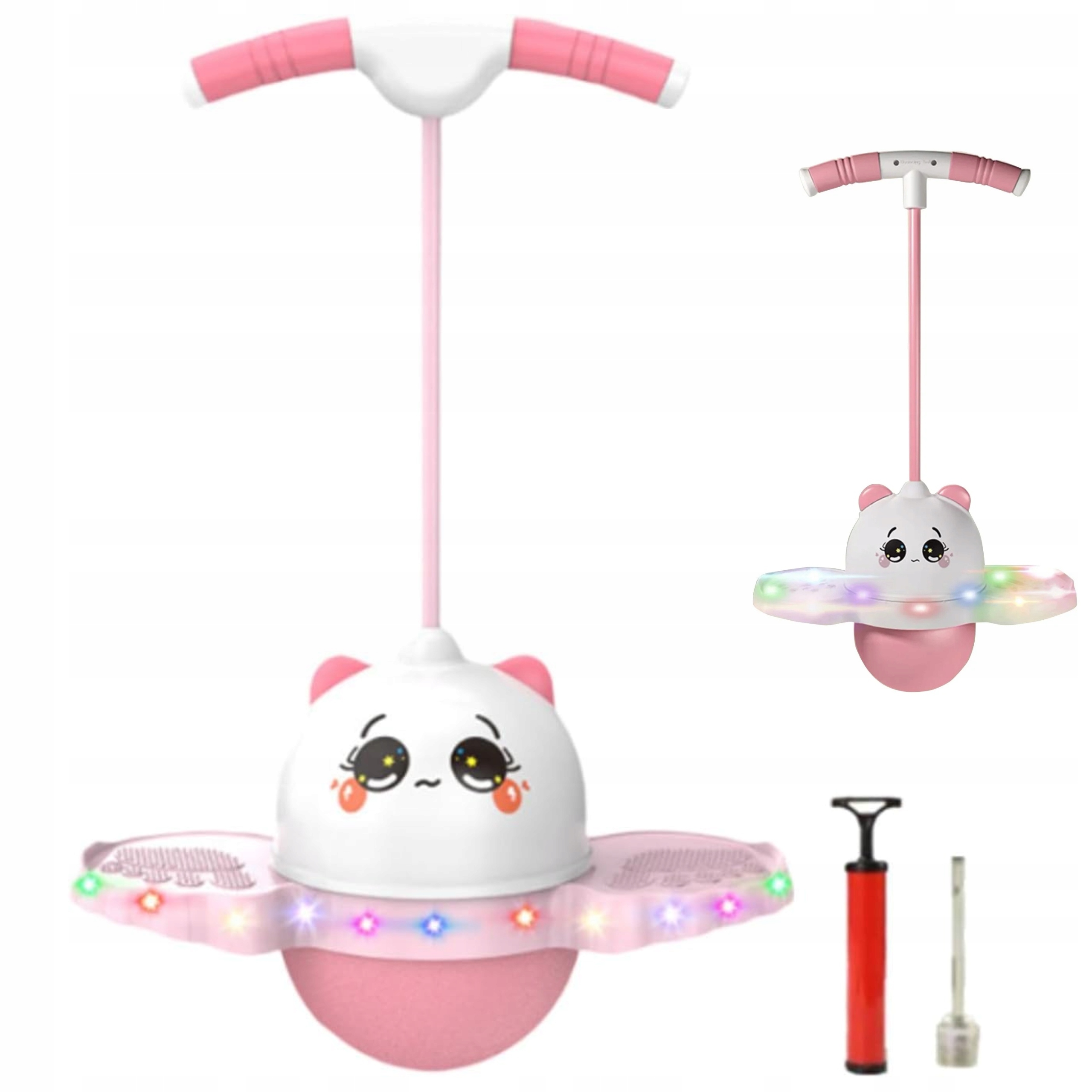 Pogo Ball Piłka Do Skakania Z Rączką Zabawka Dla Dzieci LED Panda + Pompka