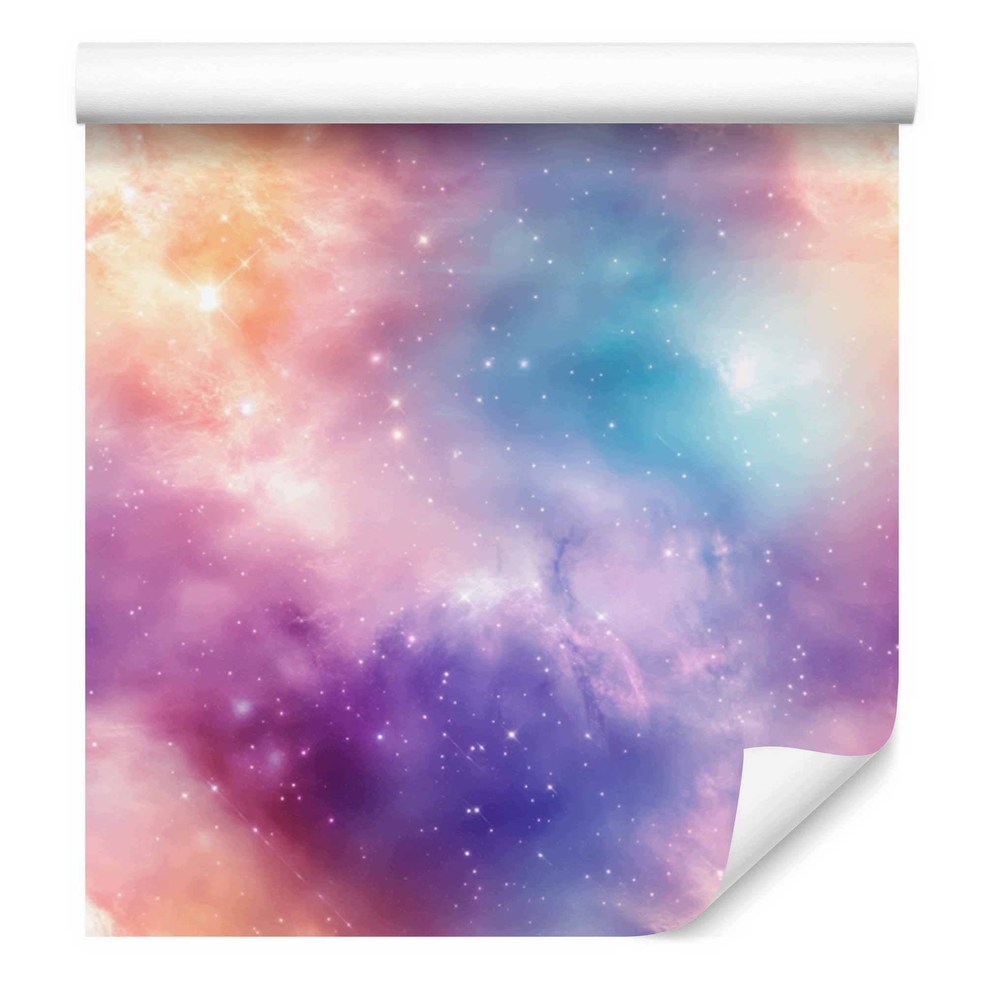 Akvarijní tapeta galaxie fialová a světle modrá, pozadí korál 50x1000 cm