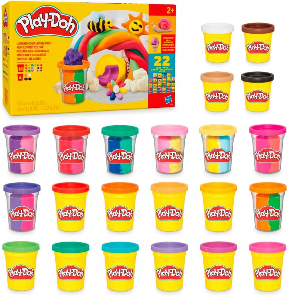 Play-doh Zestaw 22 Tuby Ciastoliny Różne Kreatywna Zabawa