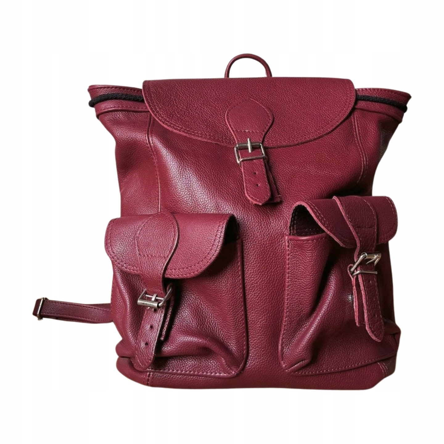 Bordowy plecak skórzany A4 torba plecak skóra naturalna Vera Pelle
