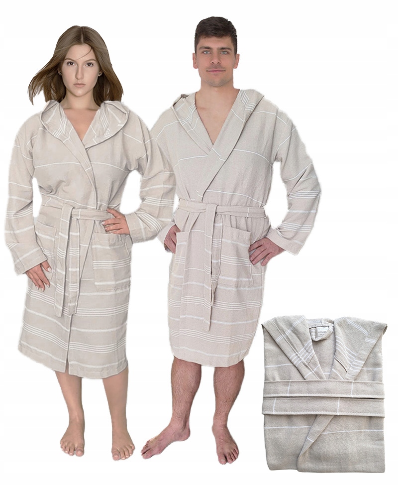Velký s kapucí Hamam XXL Unisex dámský pánský bavlněný župan