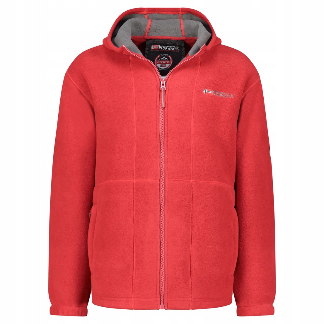 Geographical Norway mikina pánská Torleon fleece s kapucí XXL červená