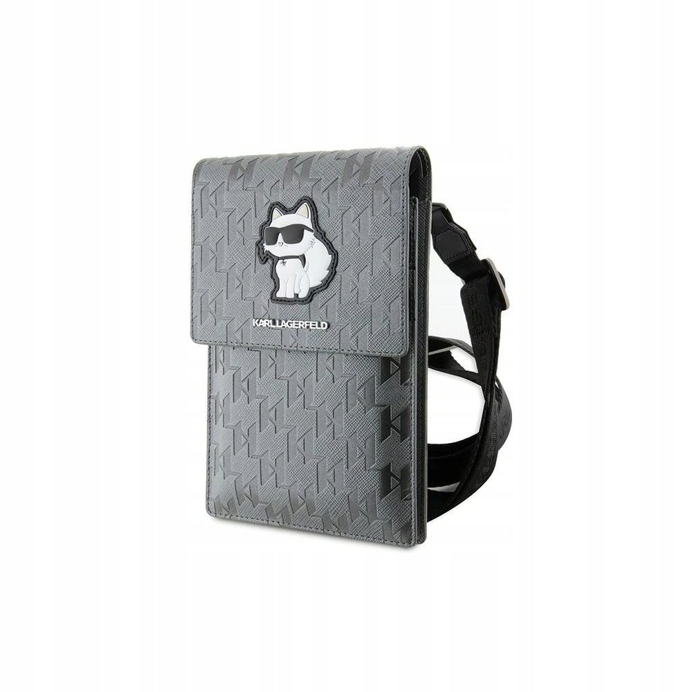 Karl Lagerfeld Kabelka Saffiano Monogram Choupette Strieborná Dámska