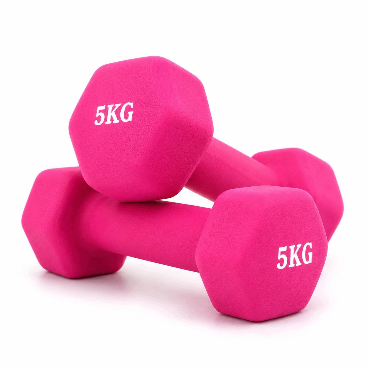 Hantel Neoprenová činka 5 kg Růžová Protiskluzová pro fitness cvičení