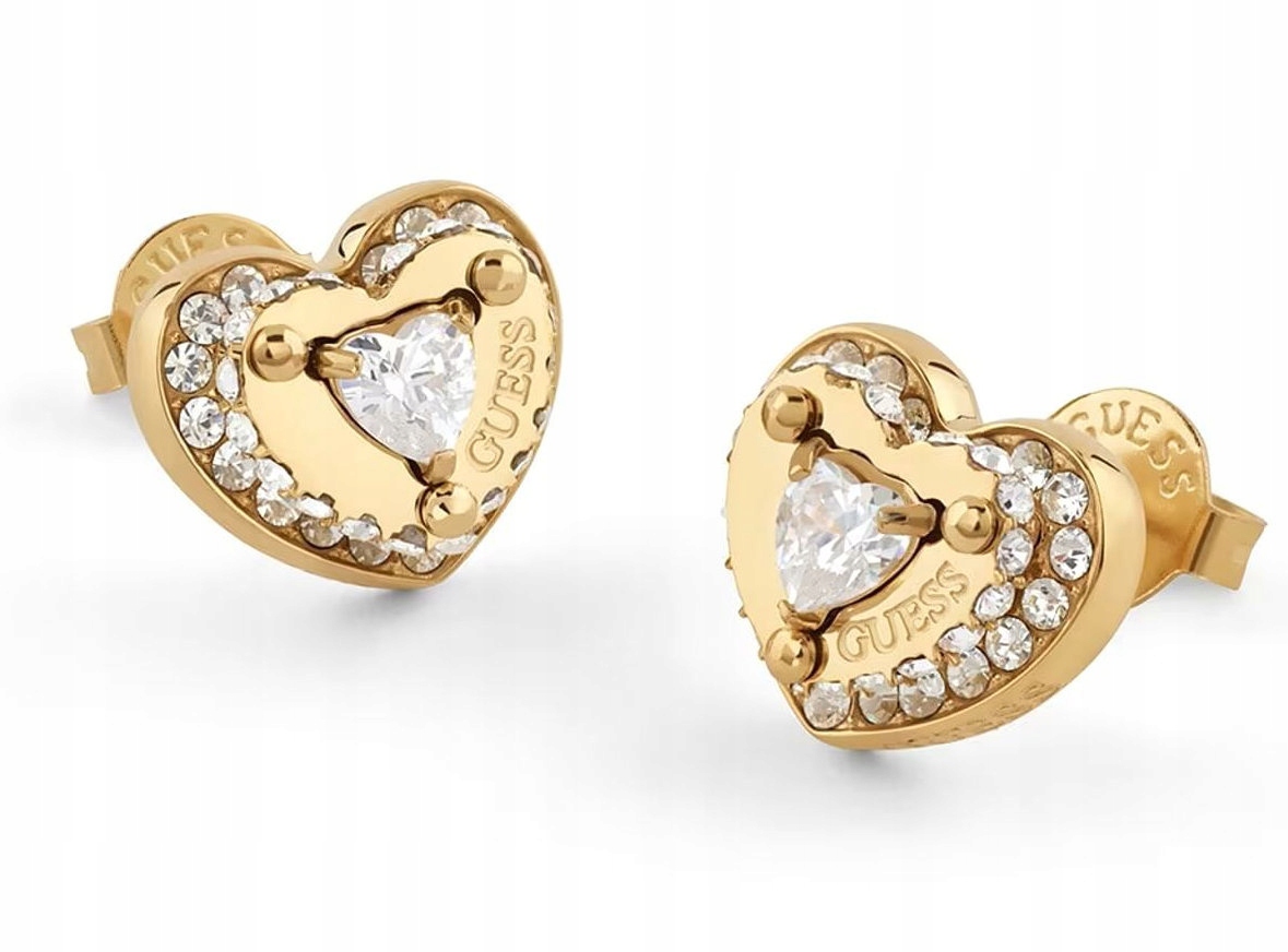 Zlaté náušnice Guess Náušnice Till Morning Křišťály /u