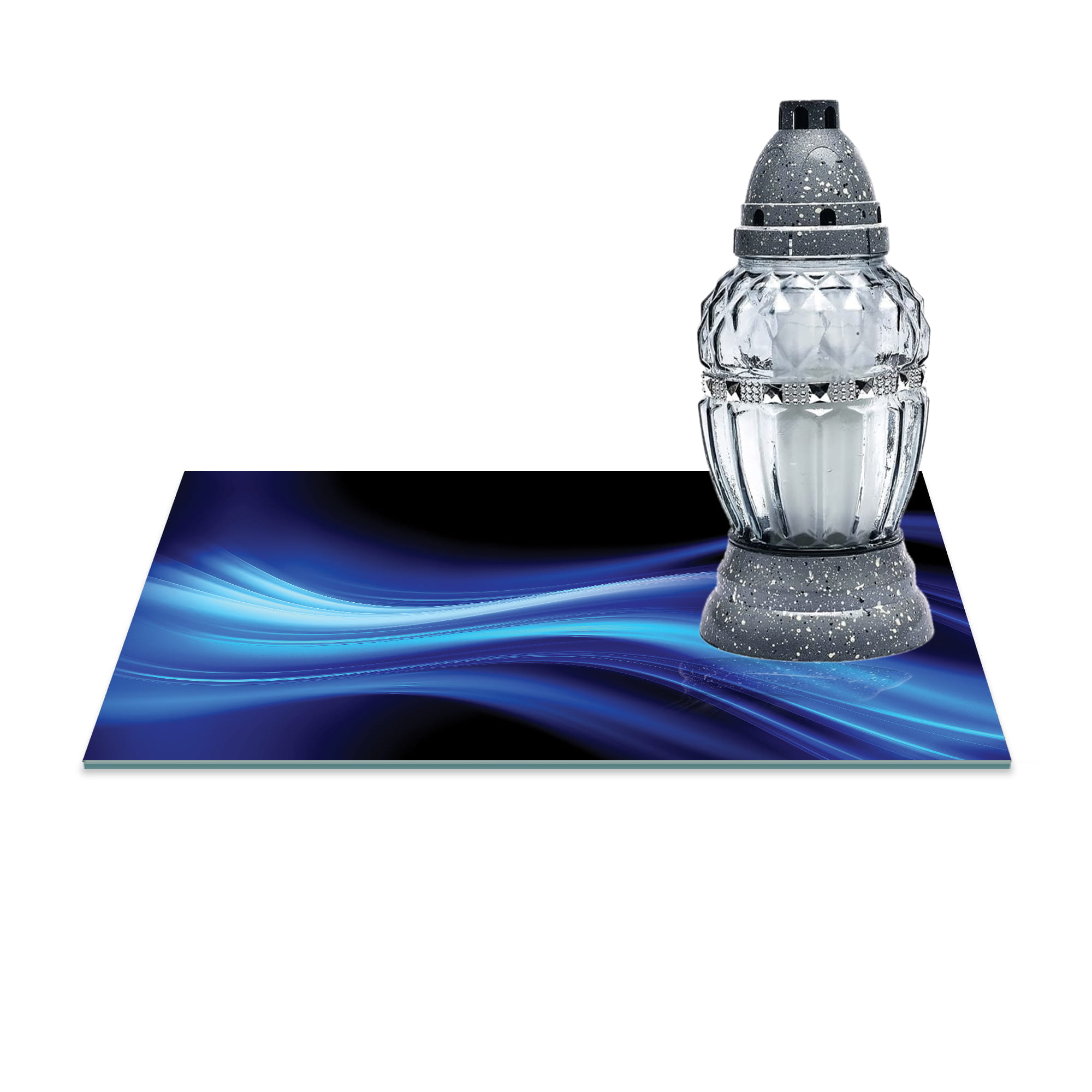 

Szklana Podstawka Pod Znicze 30x20cm Fale 287a