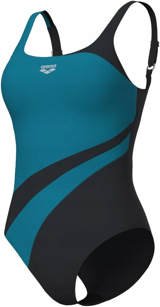 Strój kąpielowy Arena Liliana U Back szaro zielono niebieski rozmiar 44