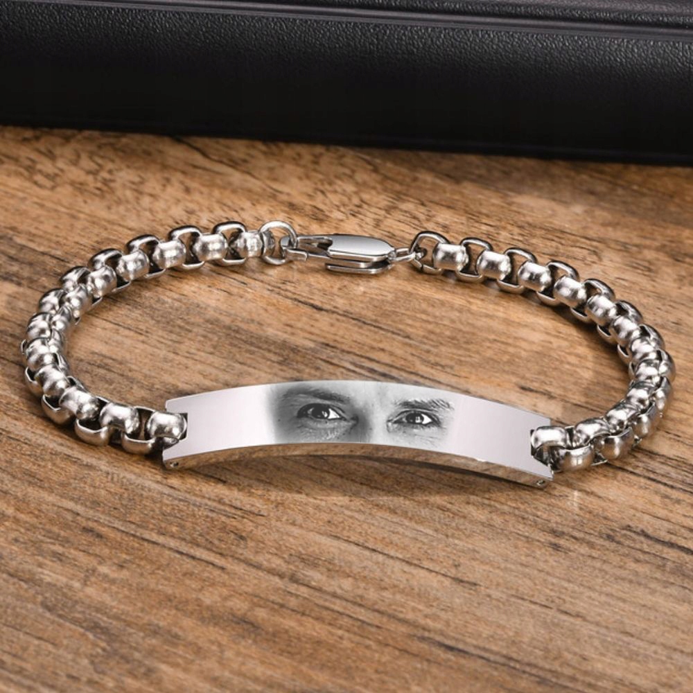 Bransoletka z OCZAMI dla Par Komplet z Twoim Zdjęciem 2 szt. Długość całkowita 21 cm