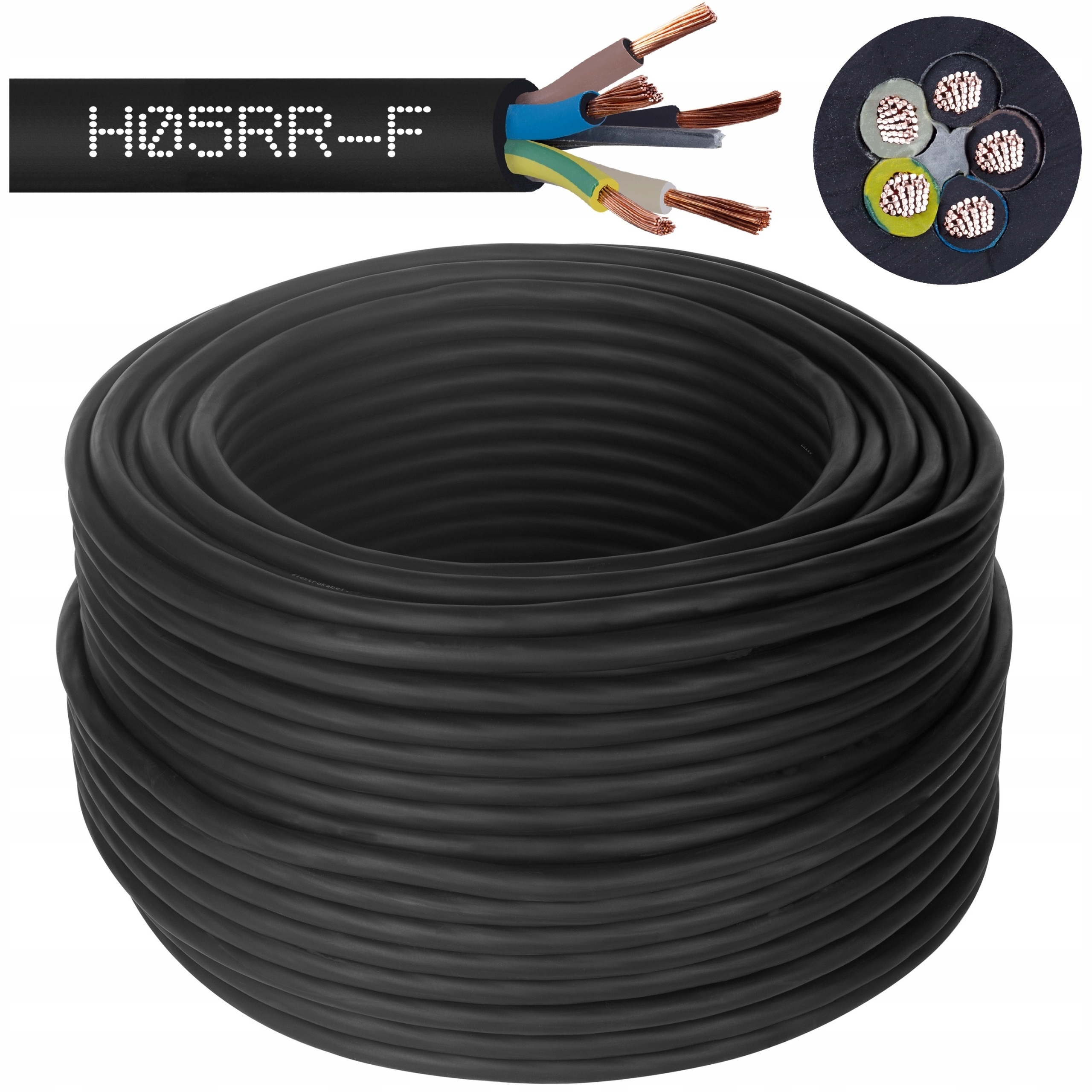 Przewód kabel gumowy Ow 5x6 H05RR-F siłowy 100m