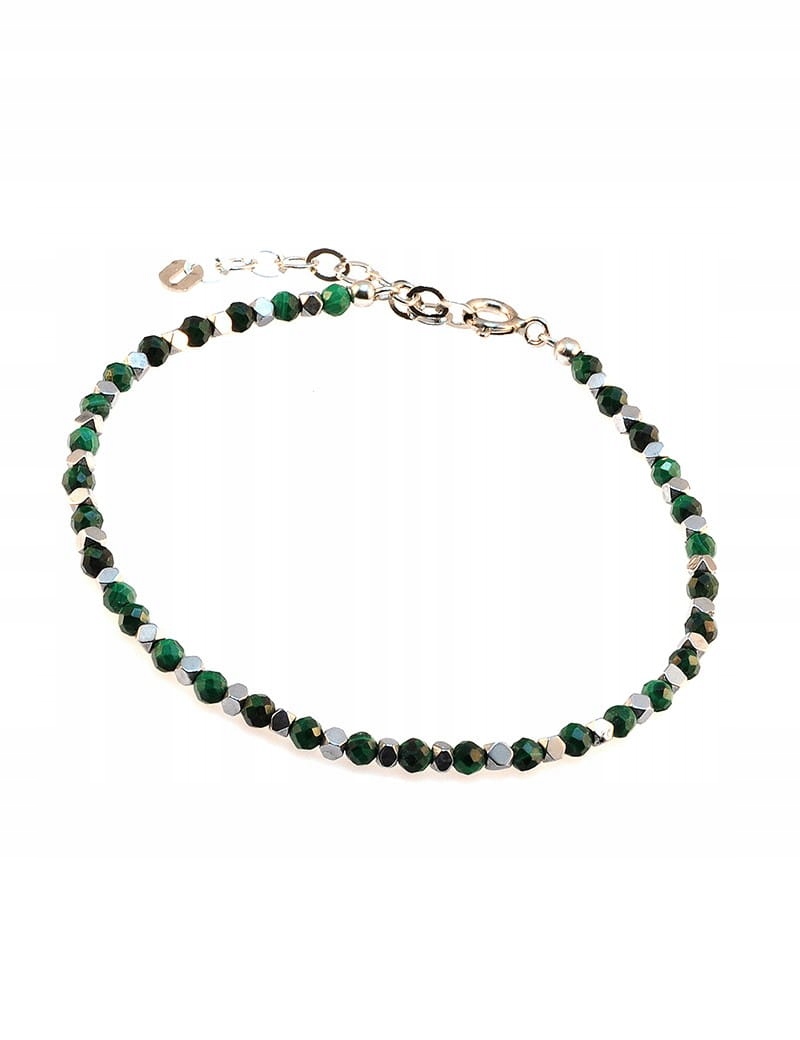 

Bransoletka Srebrna Rodowana 925 z Malachitem