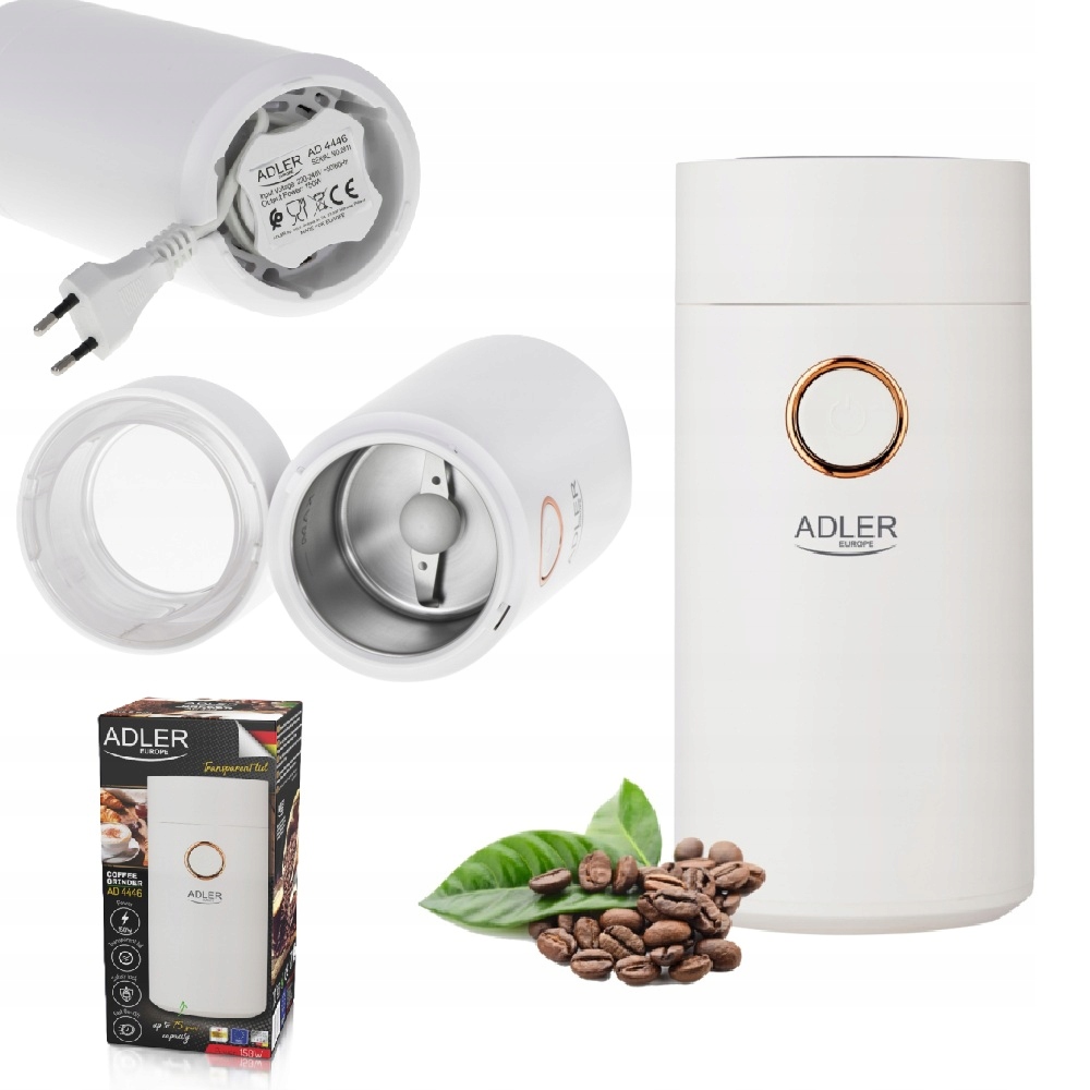 Elektrický mlýnek na mletí kávy s ořechy a kořením 150 W Adler AD4446 Wg