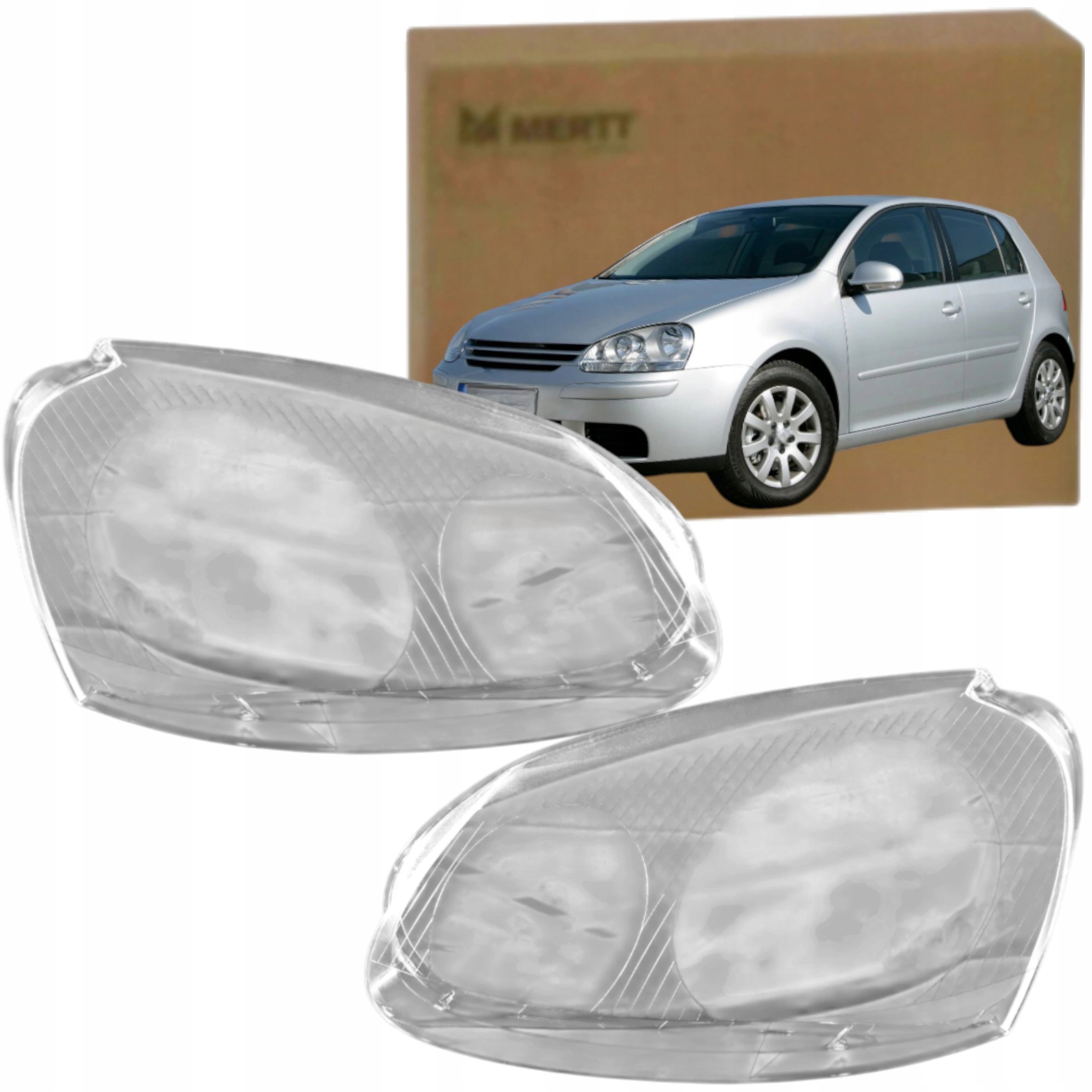Komplet Krytů Předního Světlometu sklo Volkswagen Golf 5 V 2003-2008
