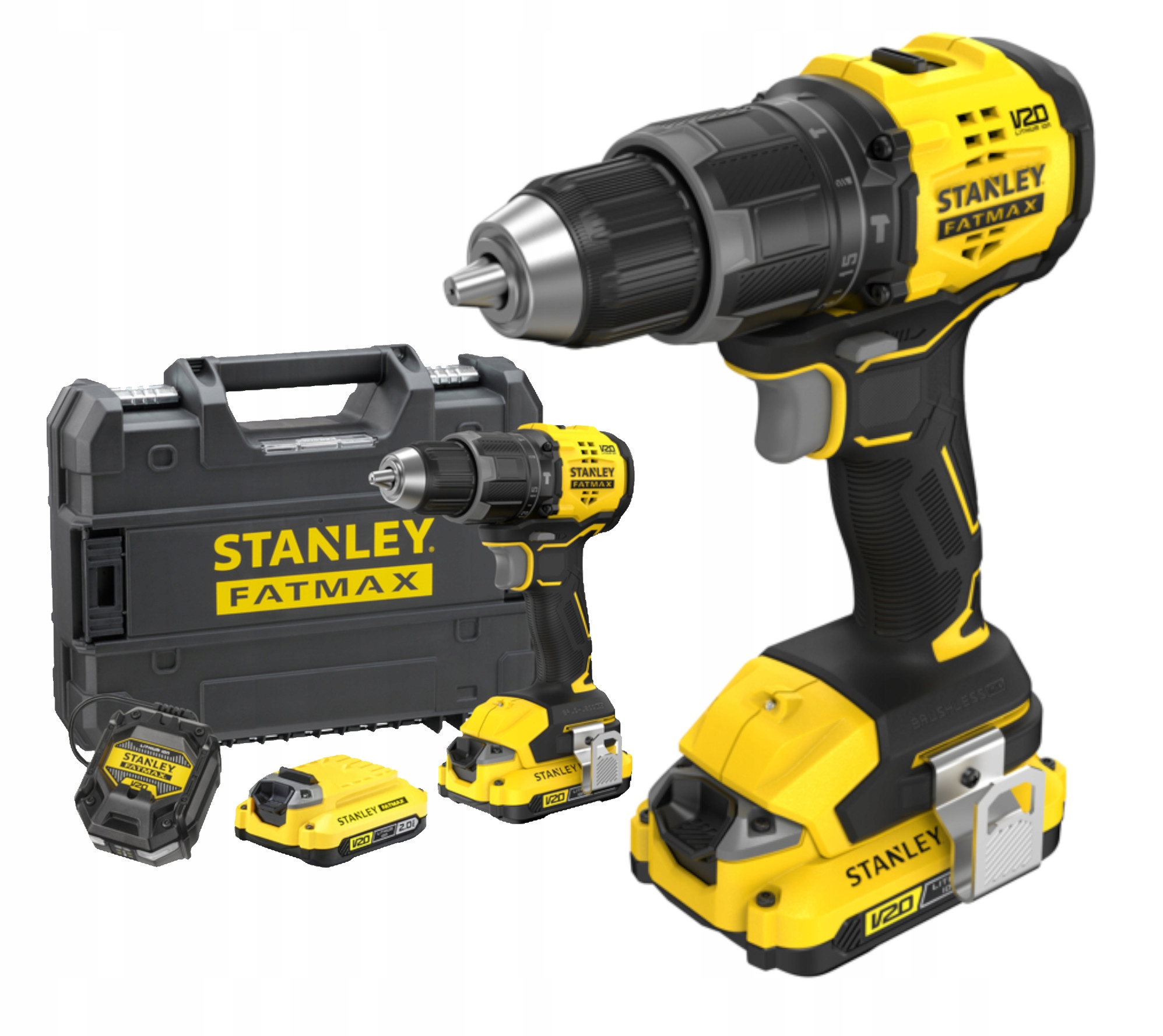 Stanley Fatmax Wiertarko-wkrętarka z udarem 18V 2x2Ah Prostack SFMCD716D2T
