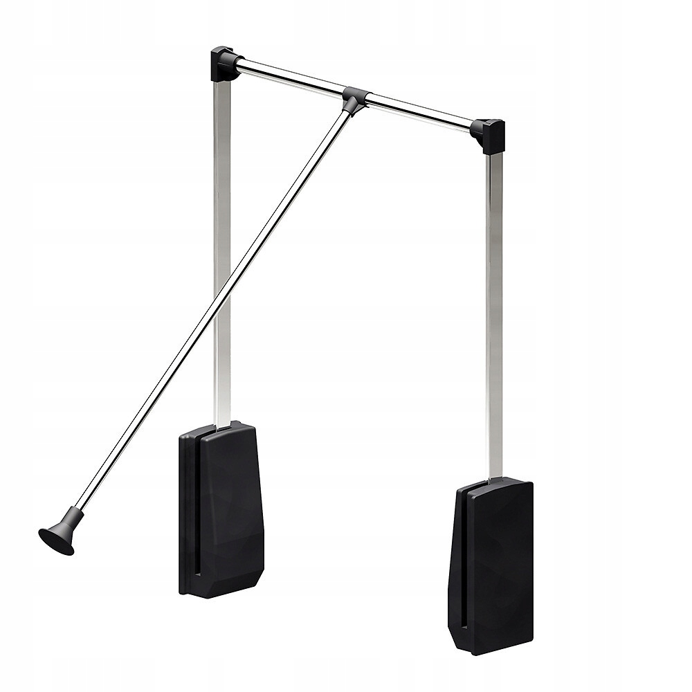 Ocelový pantograf, výklopná věšáková tyč, šířka 45-60 cm, černá