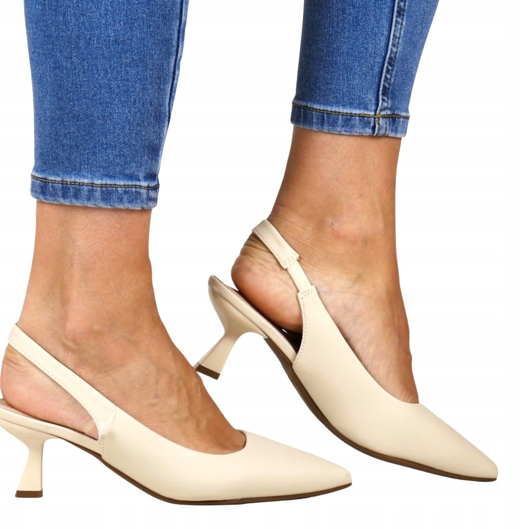 iButy Lodičky Bez Paty Na Nízkém Podpatku Béžové Pohodlné Elegantní Gumička