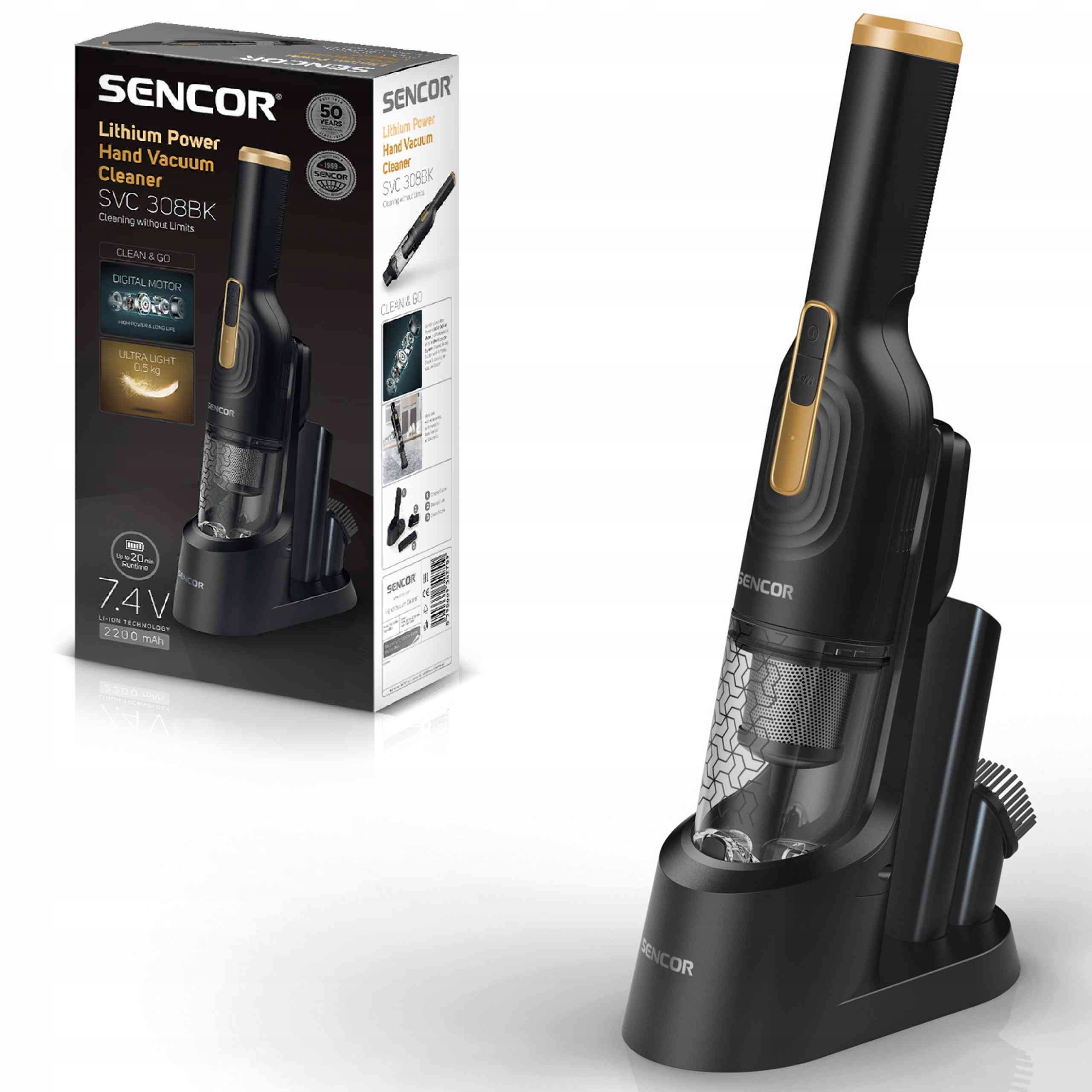 Odkurzacz Ręczny Sencor Svc 308BK Hepa 2200 mAh 80W