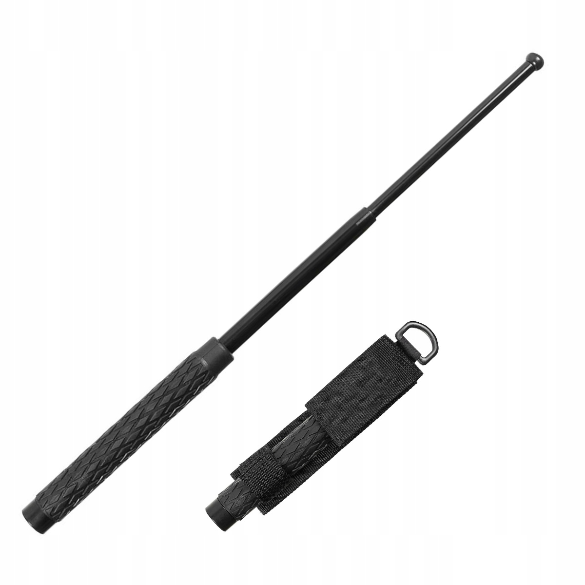 Pałka teleskopowa czarna 53 cm (21 cali), pokrowiec Mfh, samoobrona