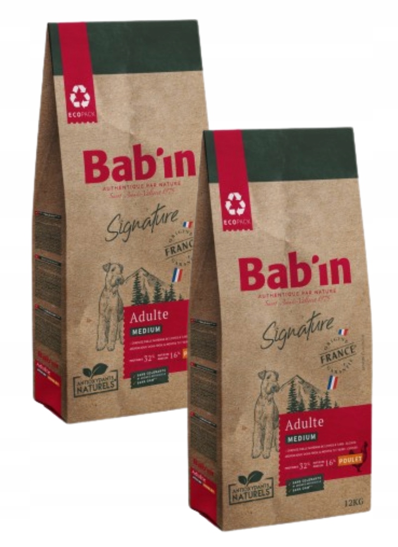 Bab'in Signature Medium Adult pro psy středních plemen 2x12 kg (24 kg)