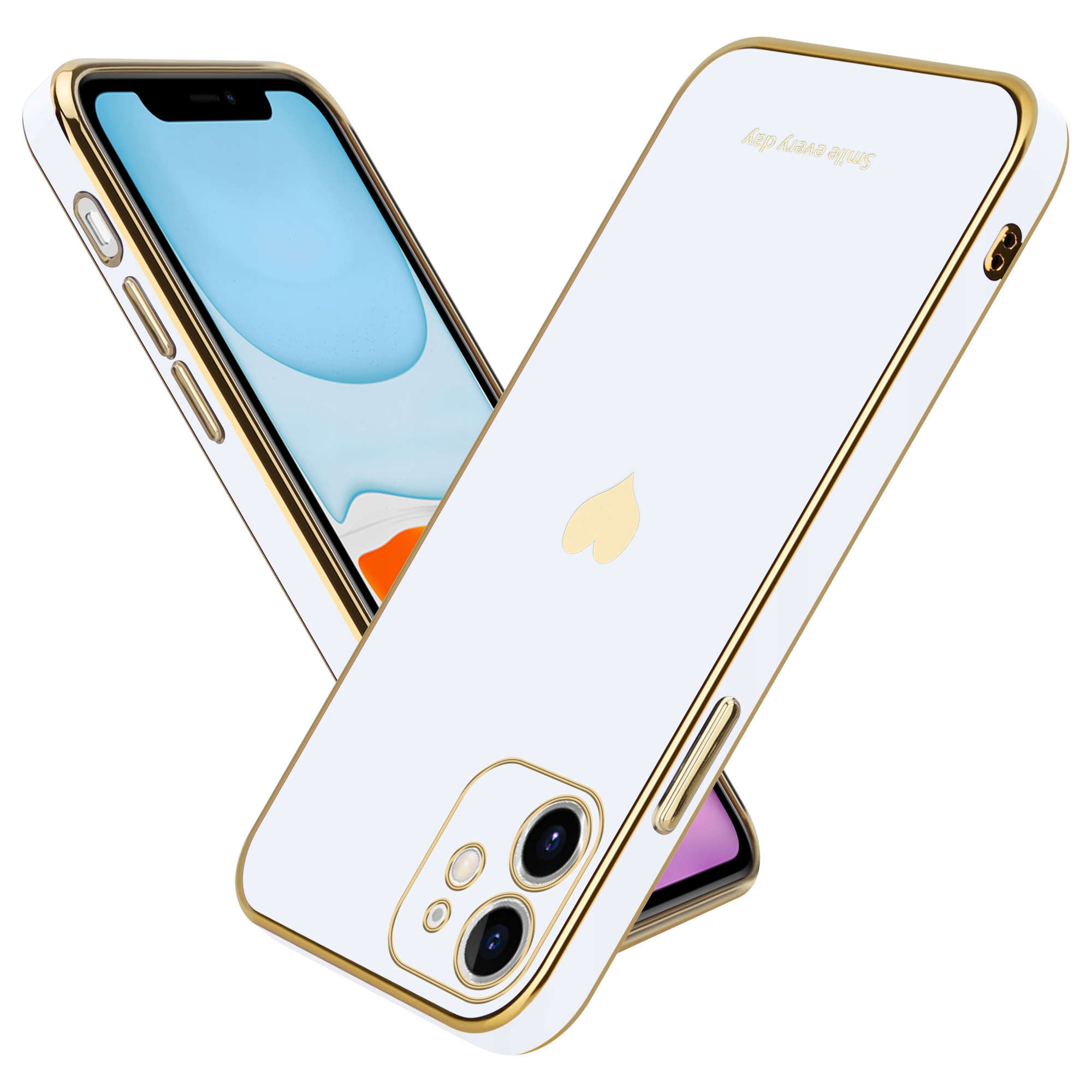 KOBIECE ETUI HEART DO IPHONE 12 | BIAŁE Marka Inna