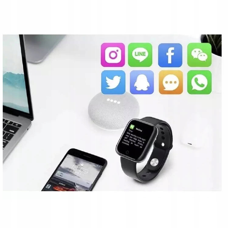 ZEGAREK SMARTWATCH PULS CIŚNIENIE KROKI KALORIE System operacyjny Android Wear