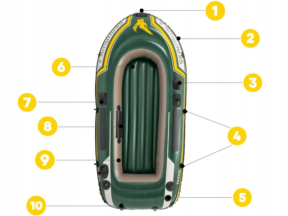 Ponton Seahawk 2os. Intex Pompka + Wiosła 68347 MODEL 2024 Kod producenta 68347