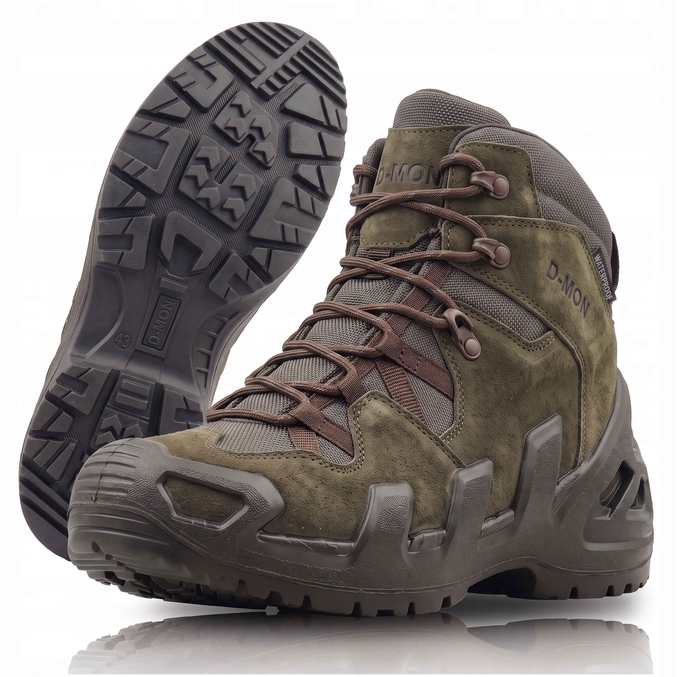 Vojenské Taktické Boty D-mon 44 Voděodolná Kůže Semiš Survival Trekking