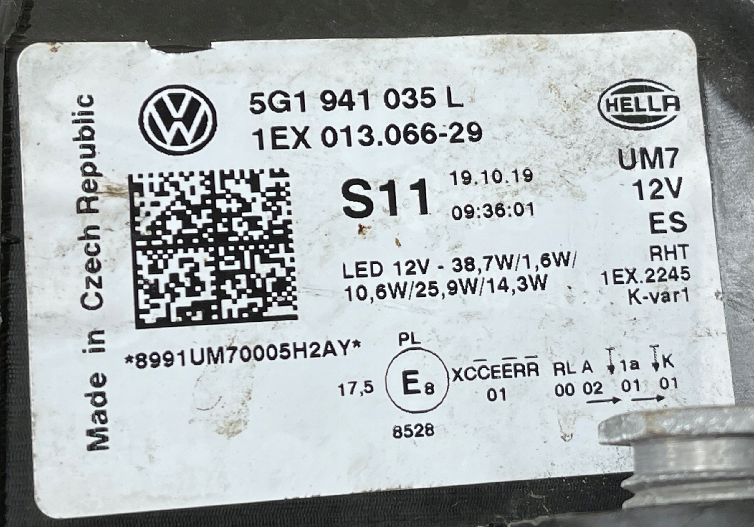 VW GOLF VII LIFT 2016 - light left front front FULL LED 5G1941035L