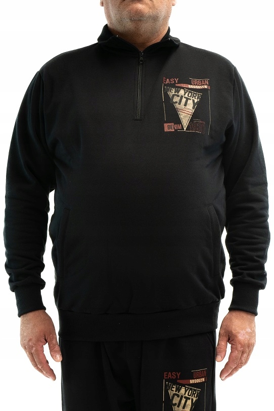 Velká Pánská Mikina se zipem, černá, Maxfort