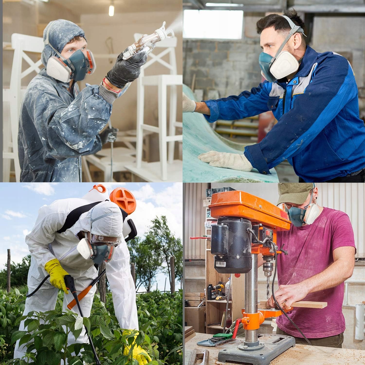 MASKA PRZECIWGAZOWA DO MALOWANIA I SZLIFOWANIA PÓŁMASKA + DODATKOWE FITRY Typ półmaska