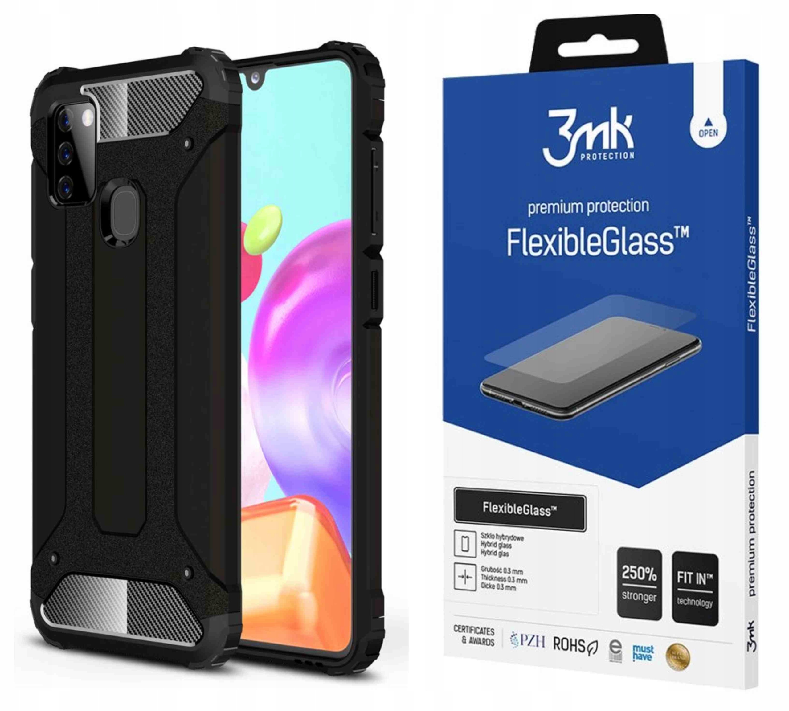 

Etui do Galaxy A21S, Xarmor, Obudowa, Case + Szkło