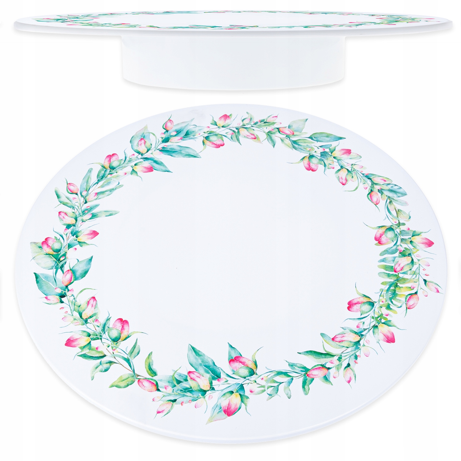 OKRĄGŁA PATERA NA CIASTO WYPIEKI OWOCE PLASTIK