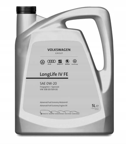 

Olej Longlife IV 0W20 508 509 Skoda Vw Audi 5L.