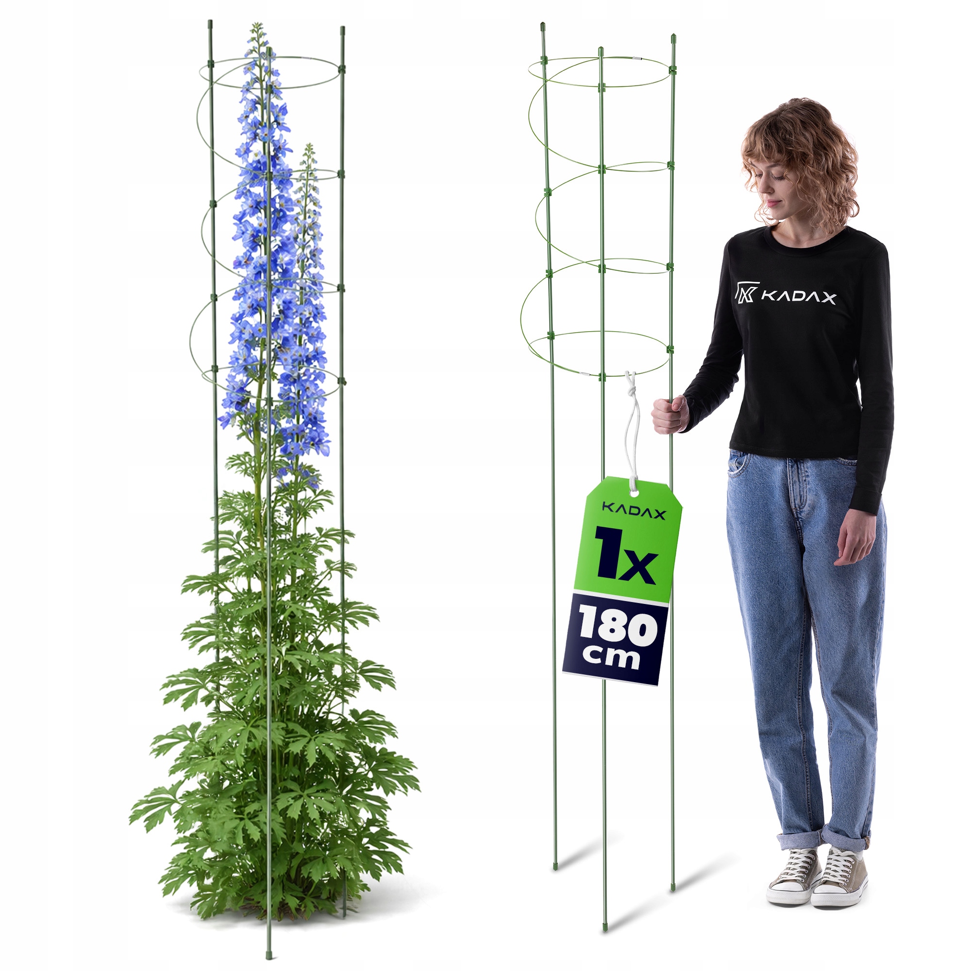 PODPORA PIERŚCIENIOWA DO ROŚLIN 180 cm KWIATÓW SPIRALNA METALOWA OGRODOWA