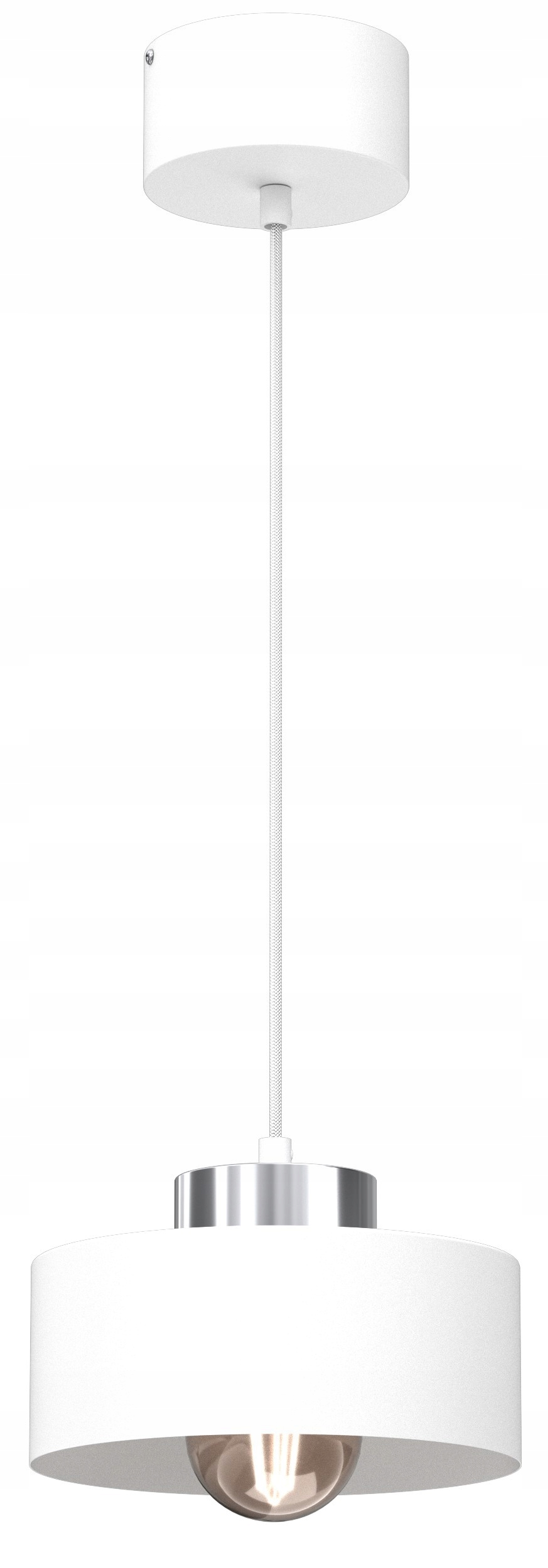 Závěsná lampa Marti Bílá Stříbrná, moderní dekorativní kovové stínítko