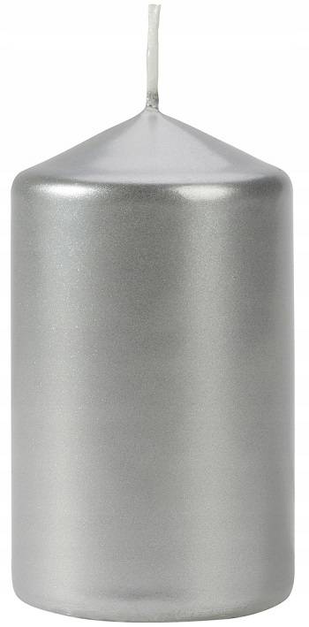 

Świeca walec 6x10cm Bispol srebrny metalik