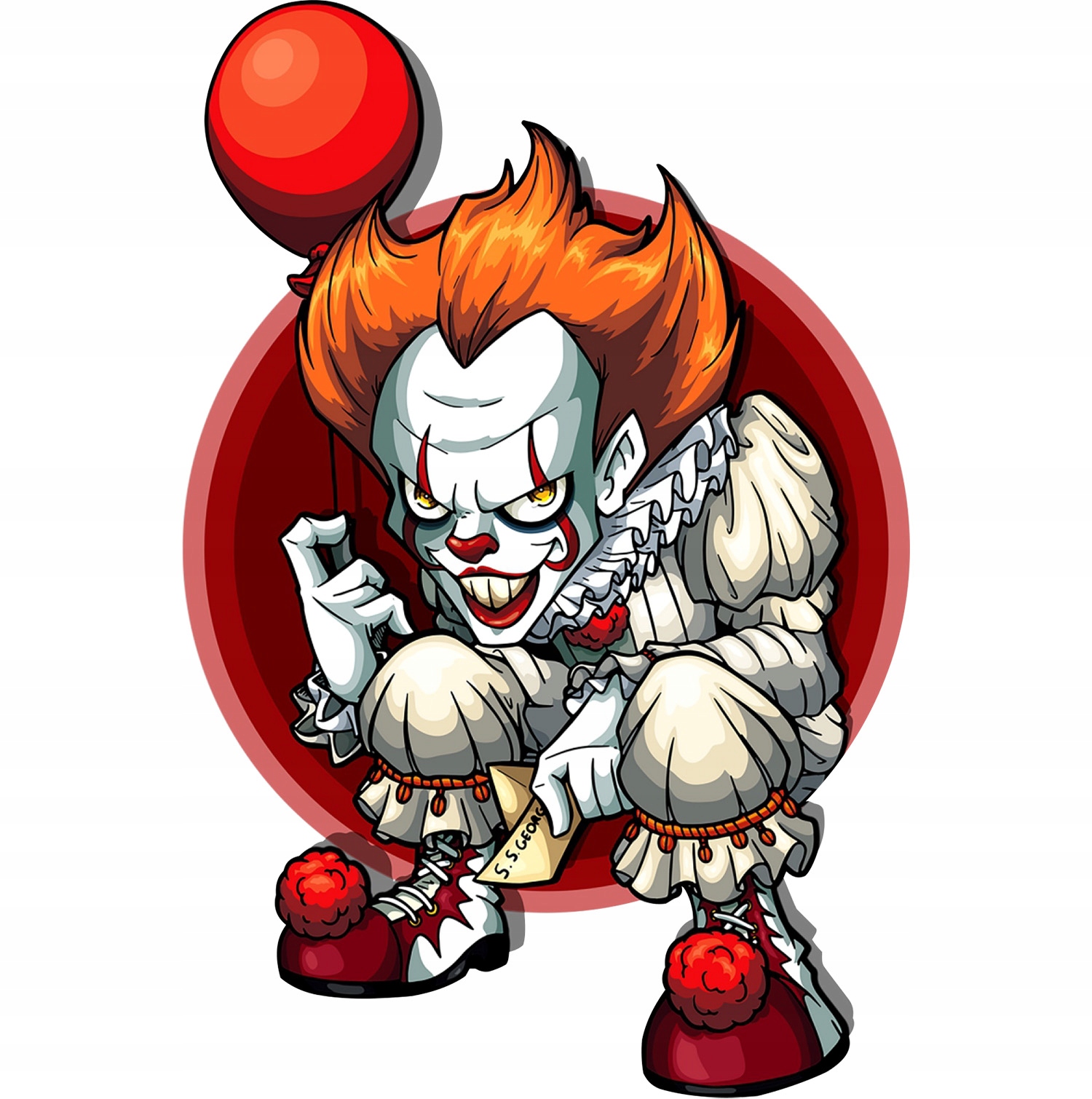 

Naklejka na samochód Clown Scary Straszny 10x15 cm