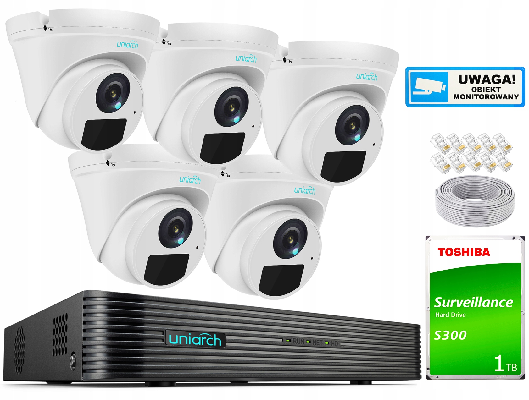 ZESTAW Monitoringu 5 Kamer 4Mpx IPC-T124-APF28 PoE