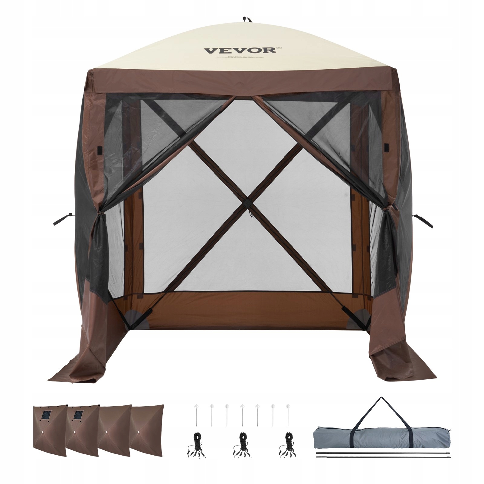 Rozkladací záhradný stan 1.8 x 1.8 m so 4 stenami, moskytiéra, rýchla montáž