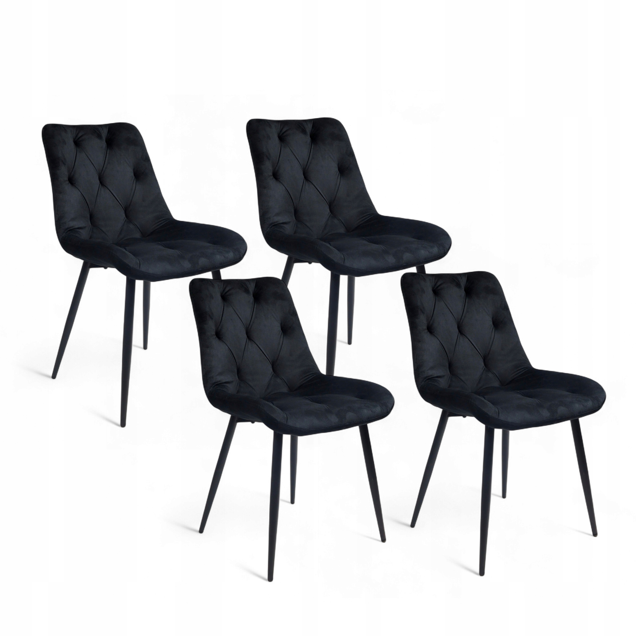 Velurové Křeslo Čalouněné Pohodlnou Černou Jídelnou Obývací Pokoj Kuchyně X 4