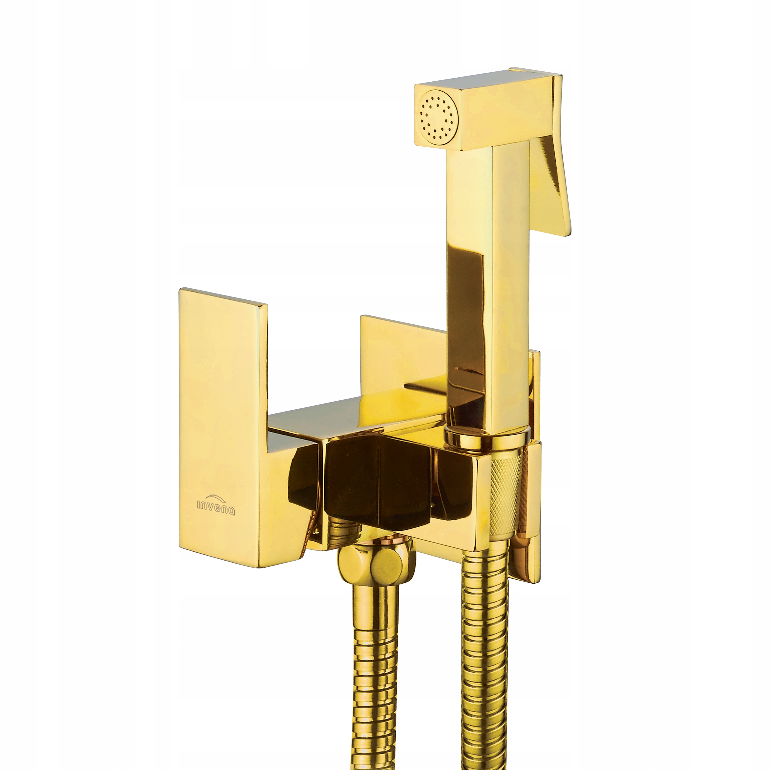 Podomietková bidetová batéria štvorcová, zlatá