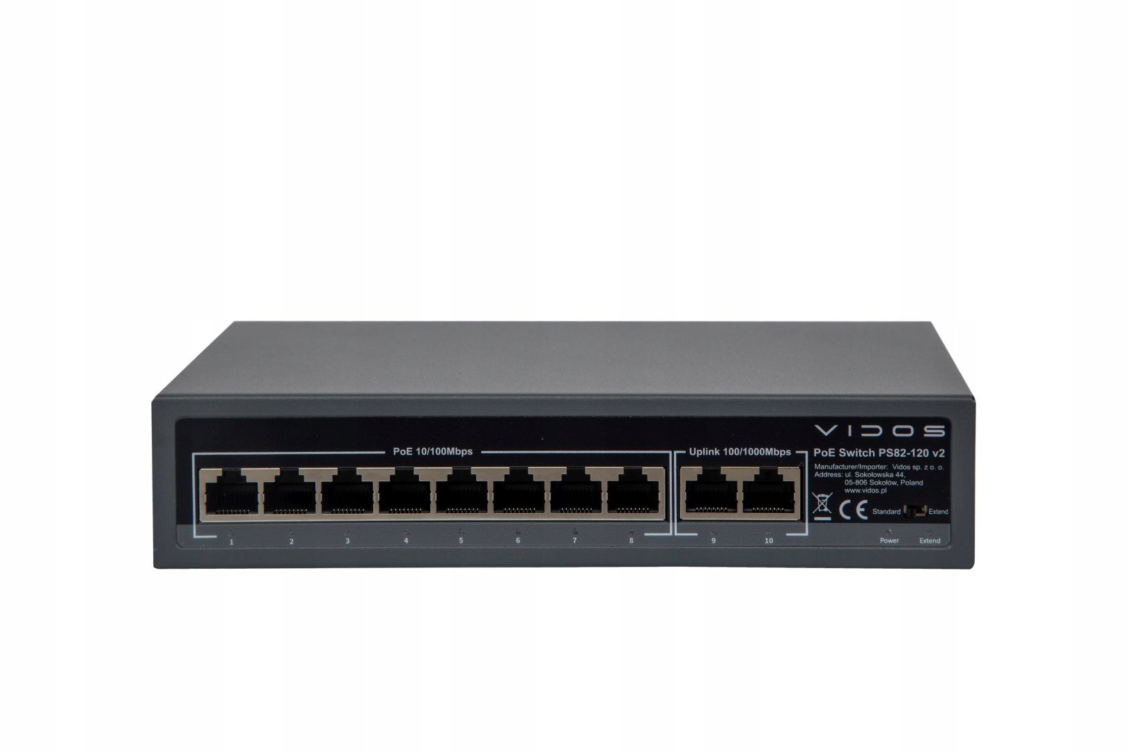 Vidos One 8portový PoE Switch PS82-120