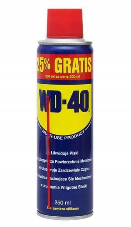 WD40 Preparat Wielofunkcyjny Smar Odrdzewiacz Spray z aplikatorem 250ml