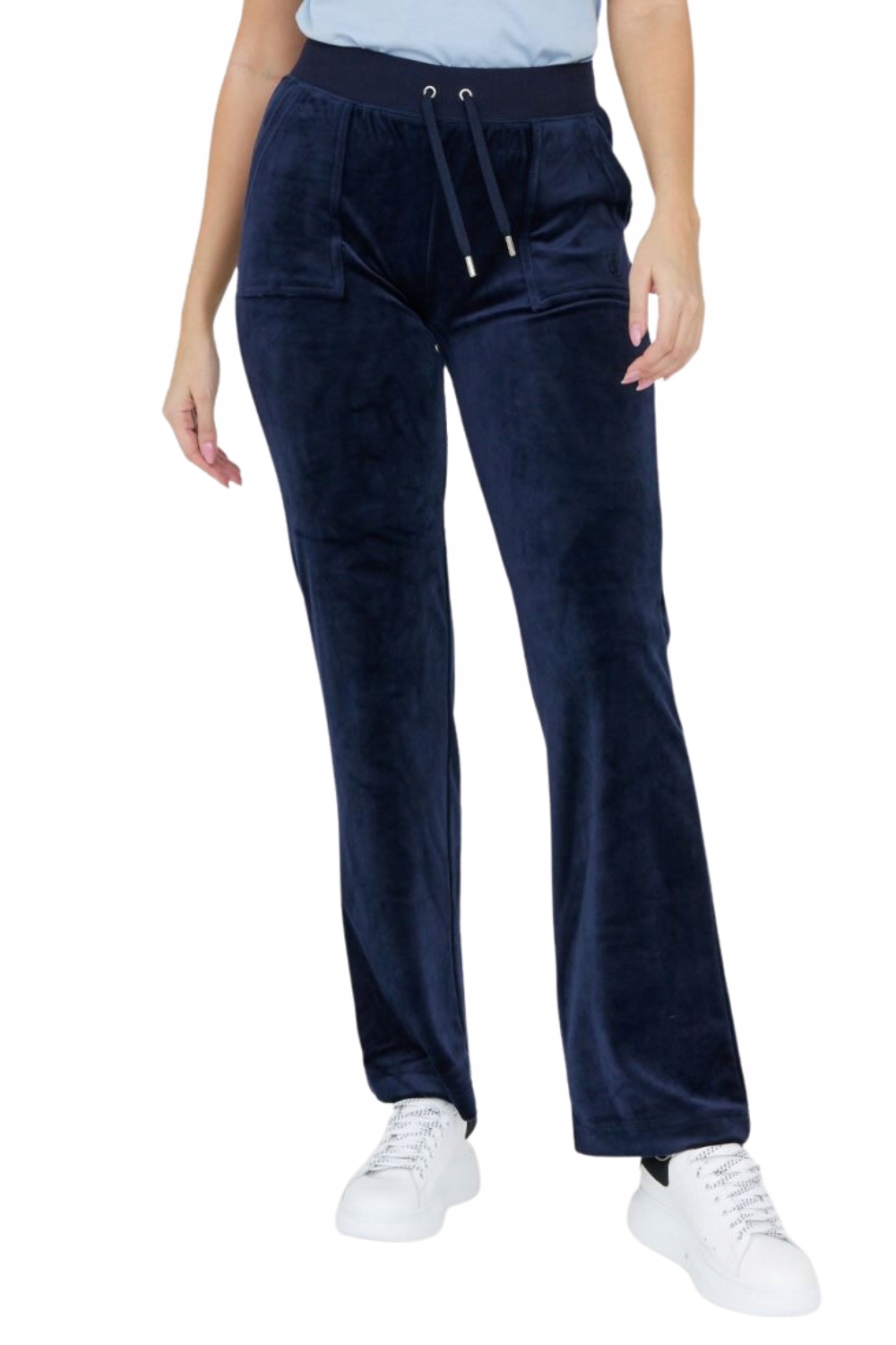 Juicy Couture Tmavě modré dámské tepláky z veluru, velikost L